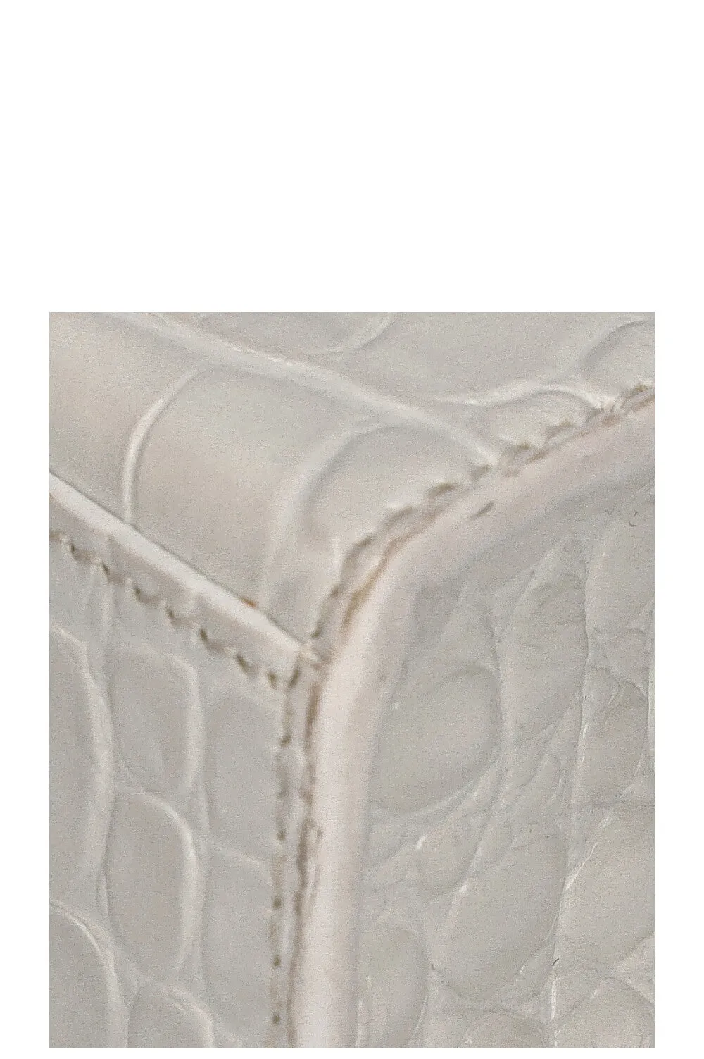 BALENCIAGA Hourglass WOC Crocodile Embossed White