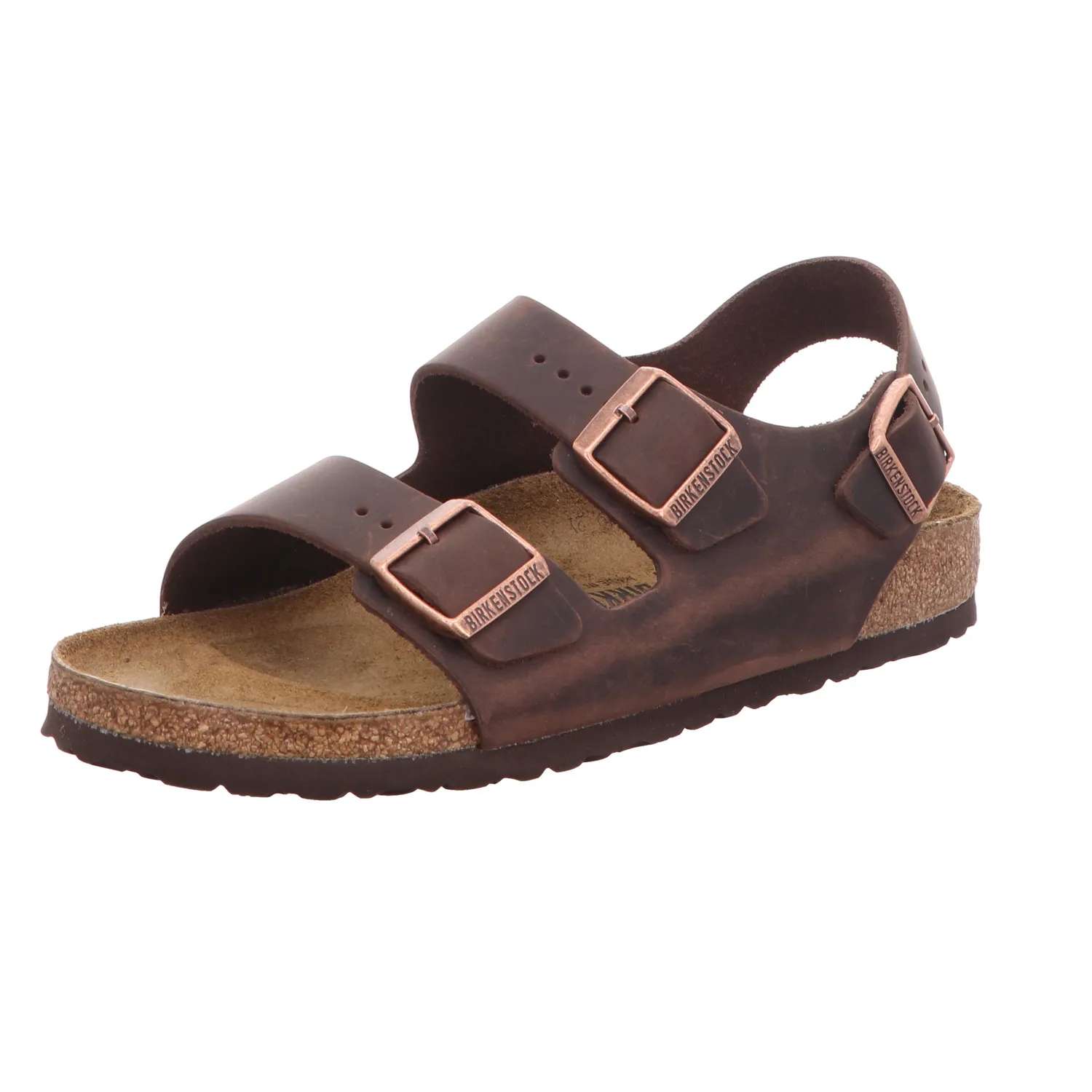 Birkenstock Herren-Sandale Tieffußbett Milano Braun
