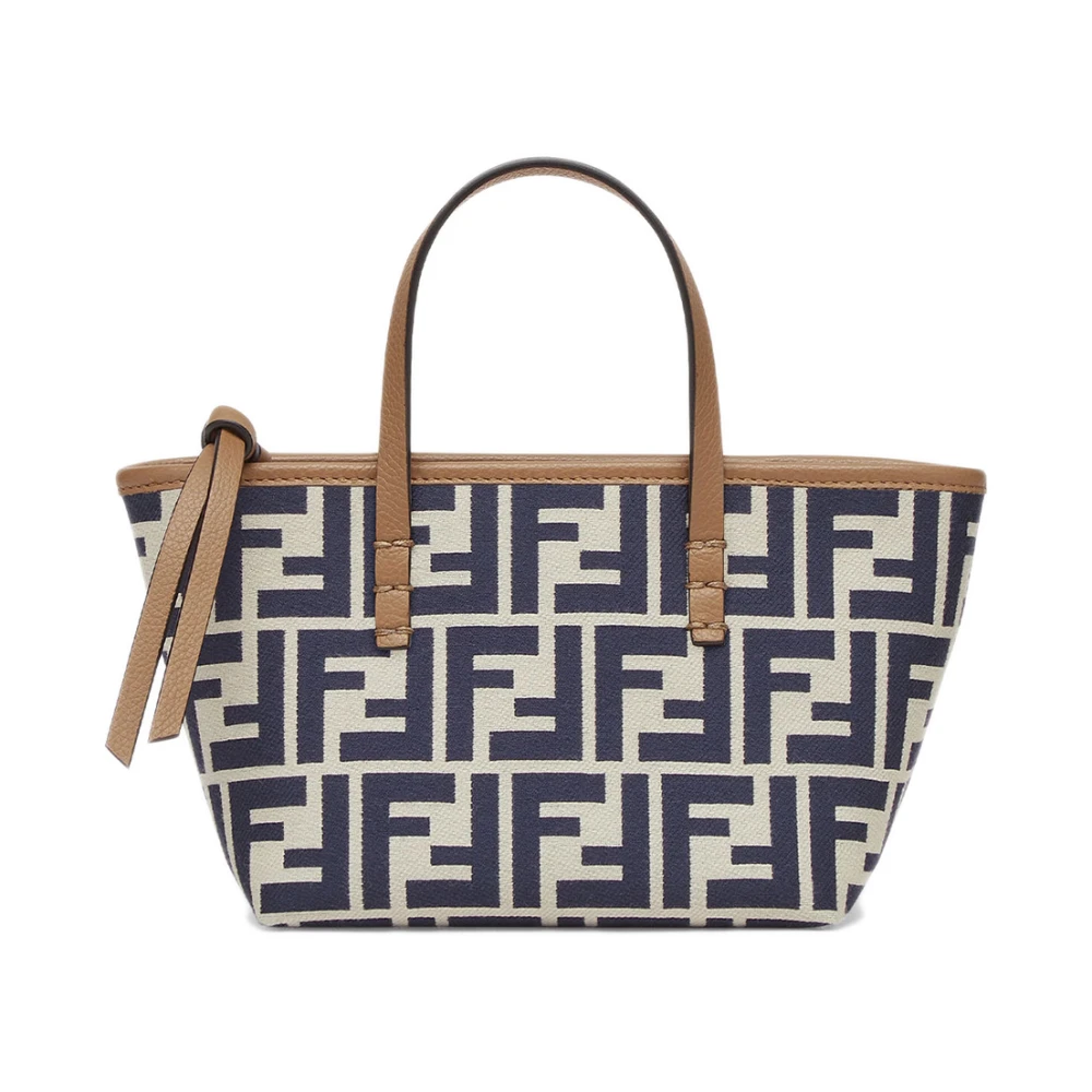 Blaue Iconic FF Motif Leder Tasche