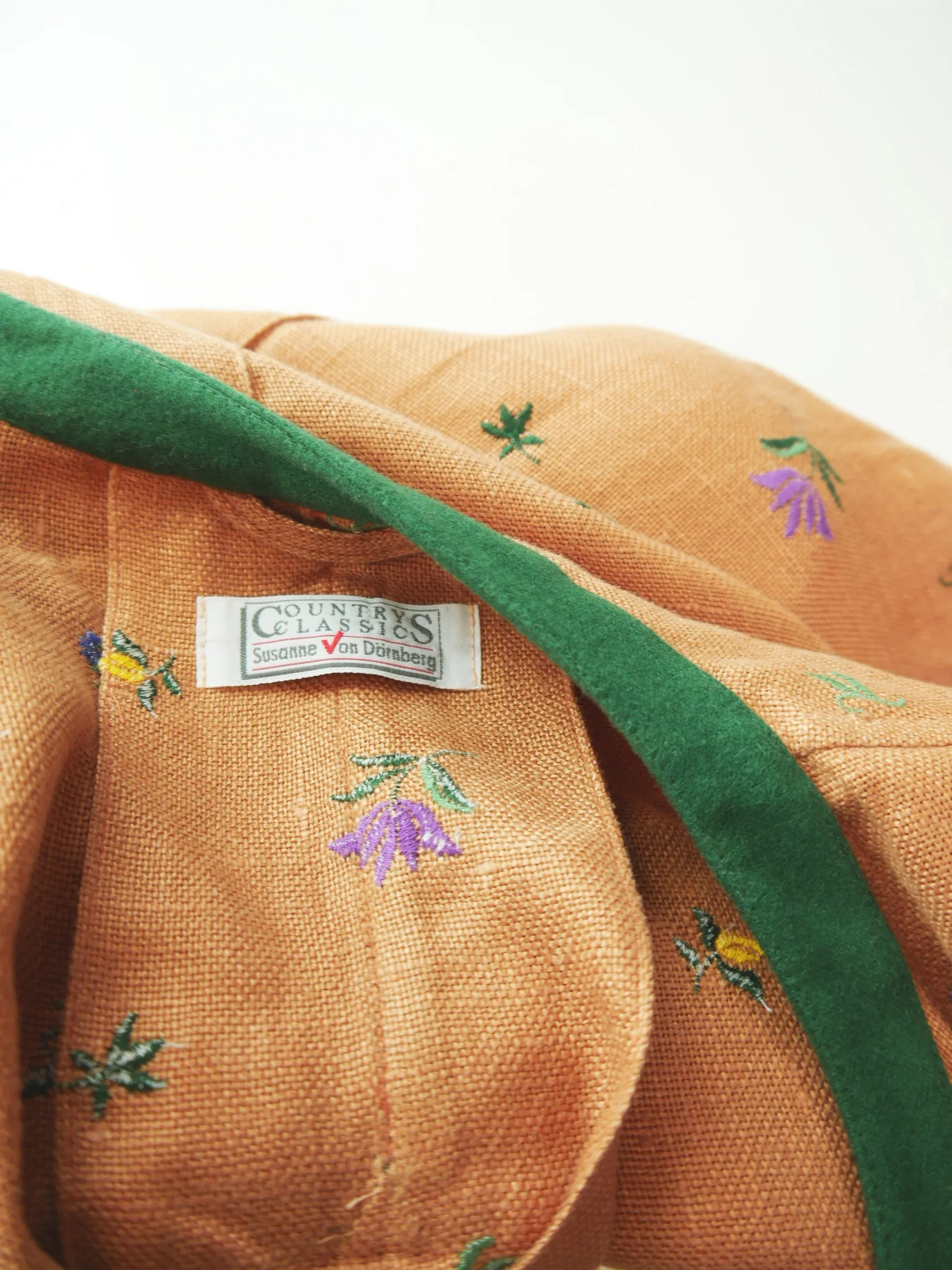 Countrys Classics lachs mit Hirschhornknöpfen Damen Leinen Trachtenjacke Gr.42
