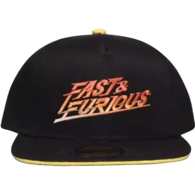 Fast & Furious Gradient Logo Schwarze Snapback Cap - Difuzed Kappen
