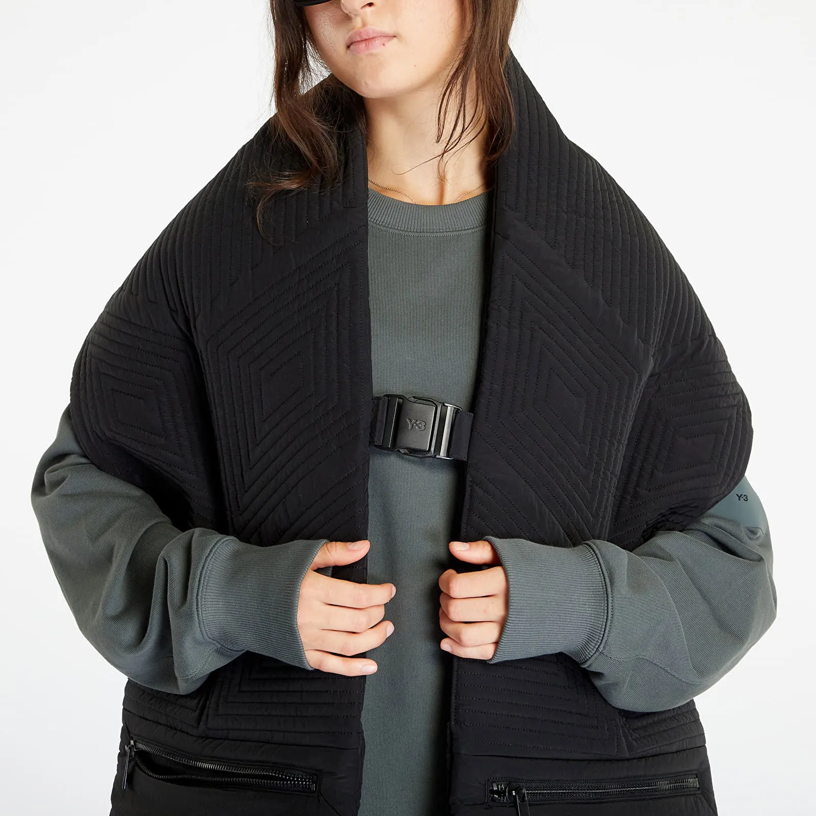 Halstuch Y-3 Quilted Scarf Black IP7161