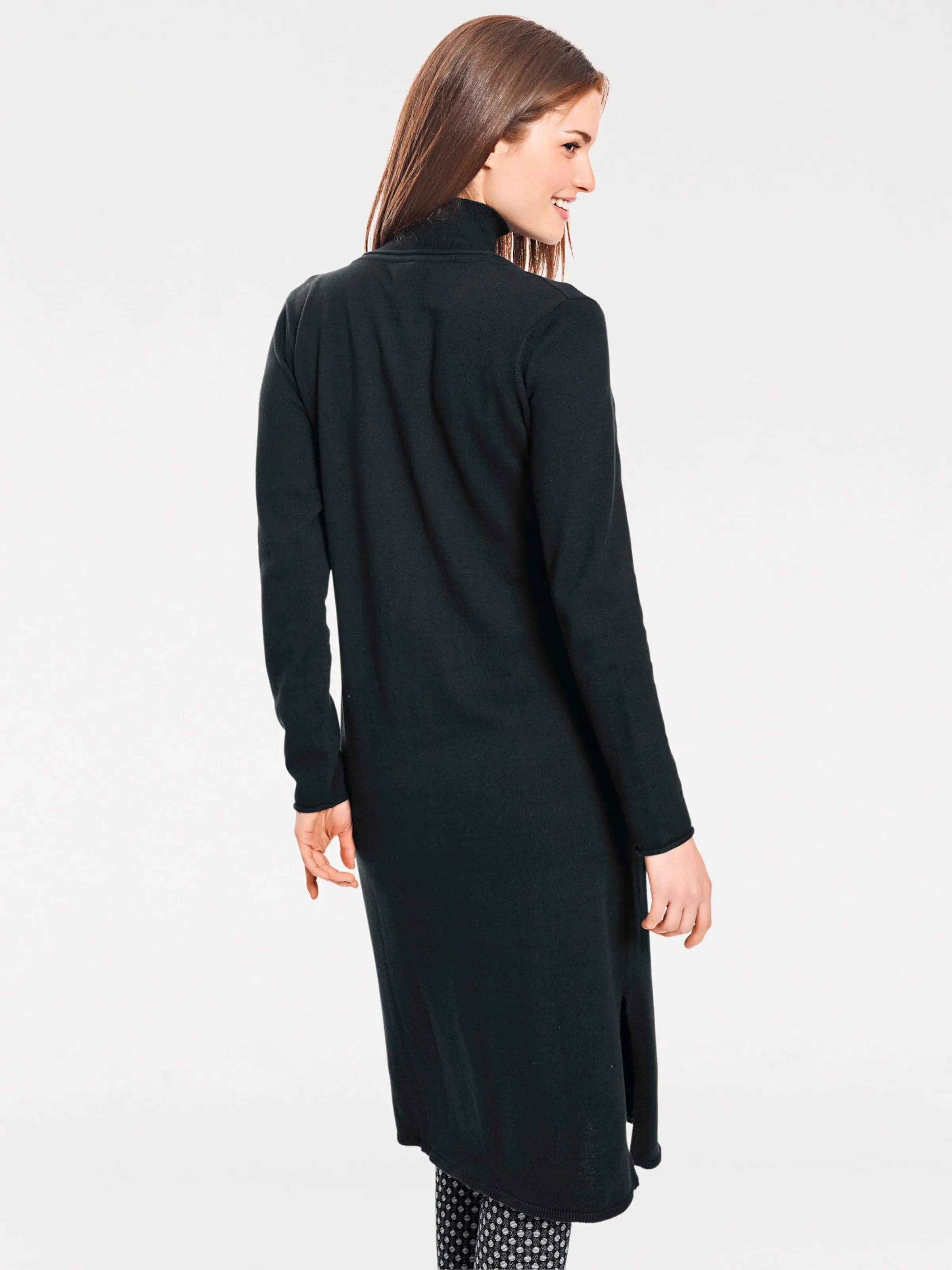 heine Long-Strickjacke in schwarz