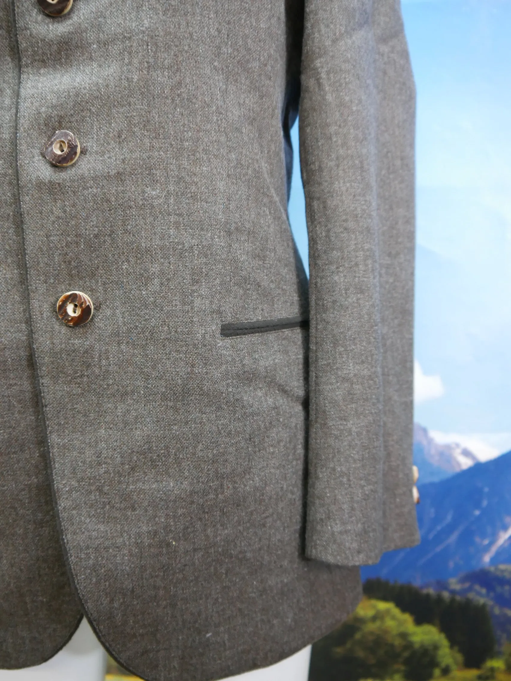 Mühlberger Salzburg neuwertig braun Hirschhornknöpfe Trachtenjacke Jacke Gr.46