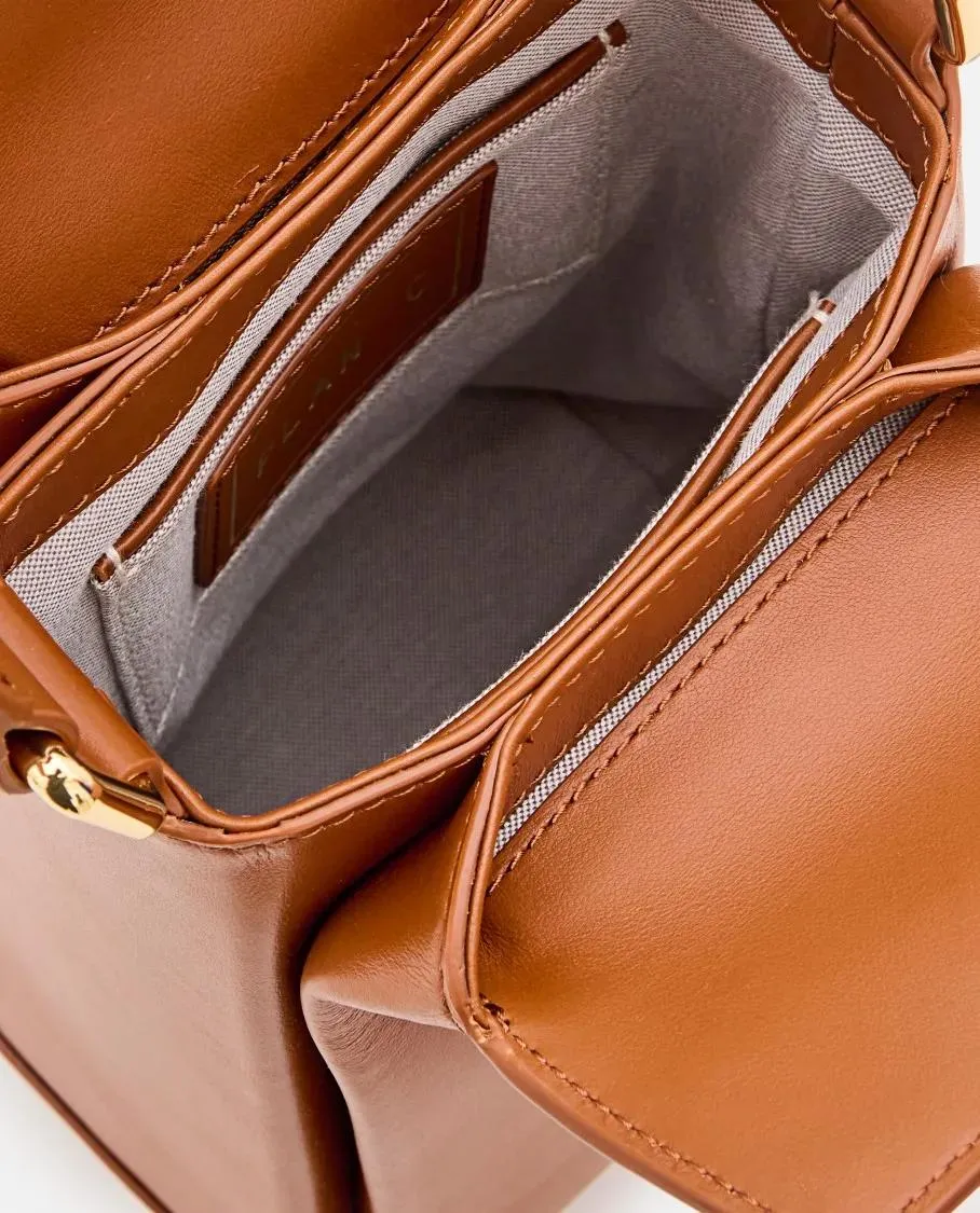   Plan C  Leather Handbag Brown  Crossbody Bag 