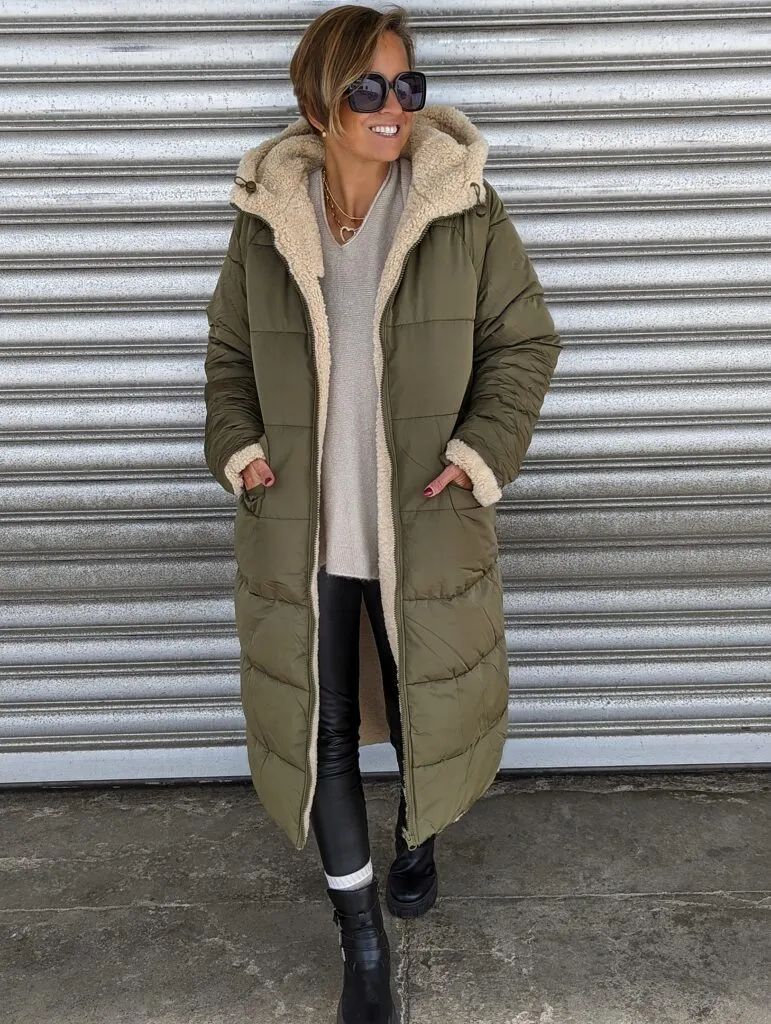 Steppmantel REVERSIBLE – khaki SALE