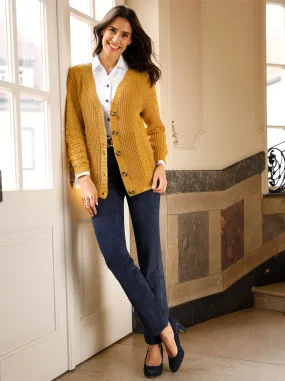 Strickjacke in ocker