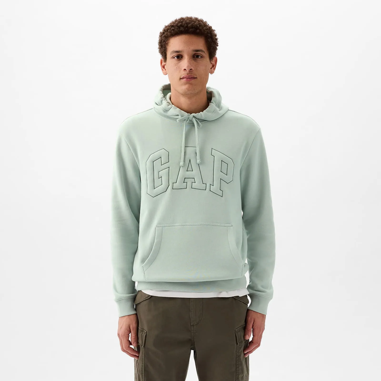 Sweatshirt GAP Pullover Puff Logo Hoodie Frothy Aqua 890126-02