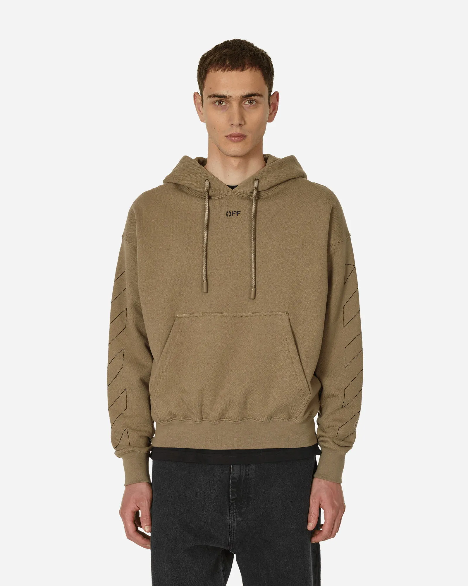 Sweatshirt Off-White Stitch Hoodie OMBB085F23FLE0196110