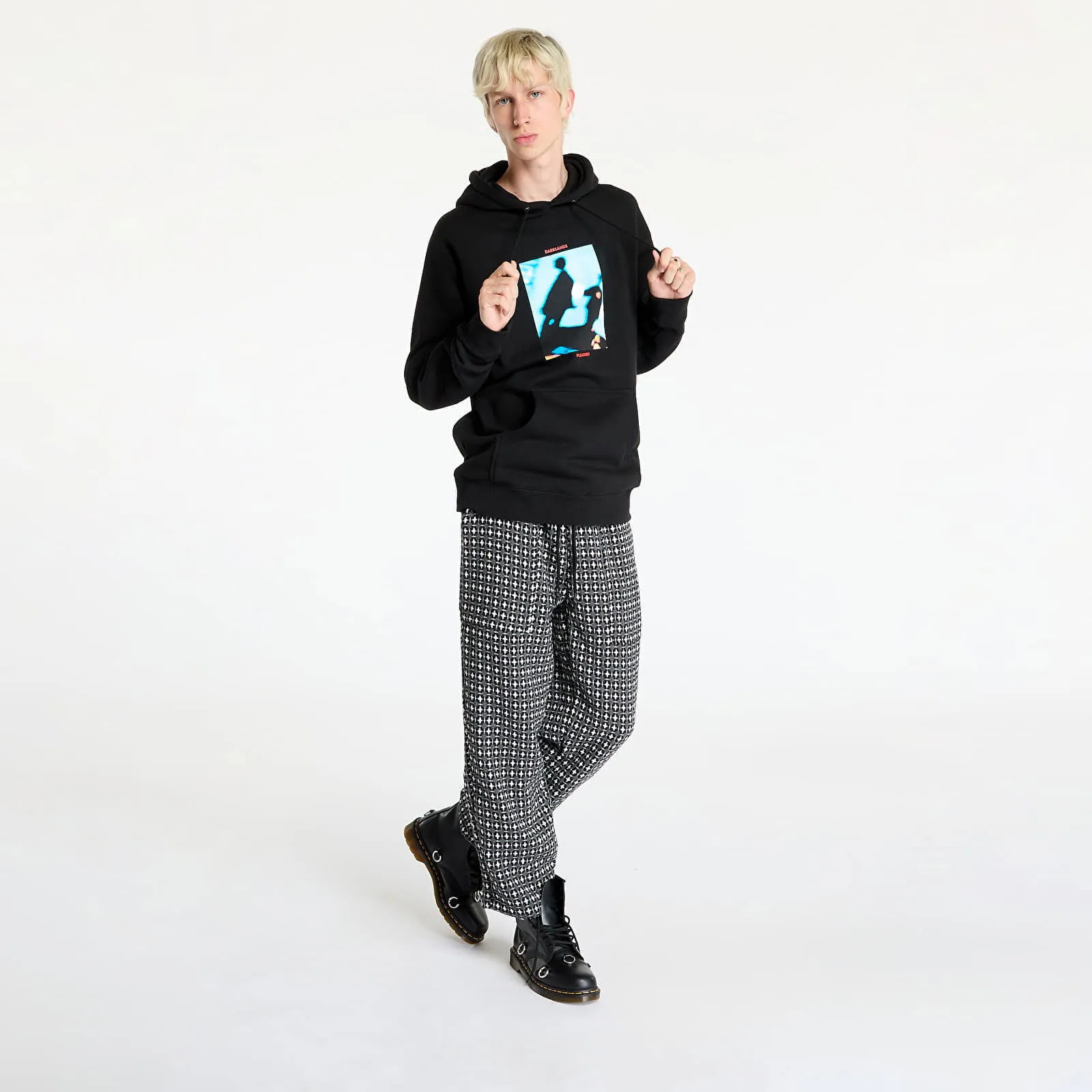 Sweatshirt Pleasures Darklands Hoodie Black P24F077 BLACK