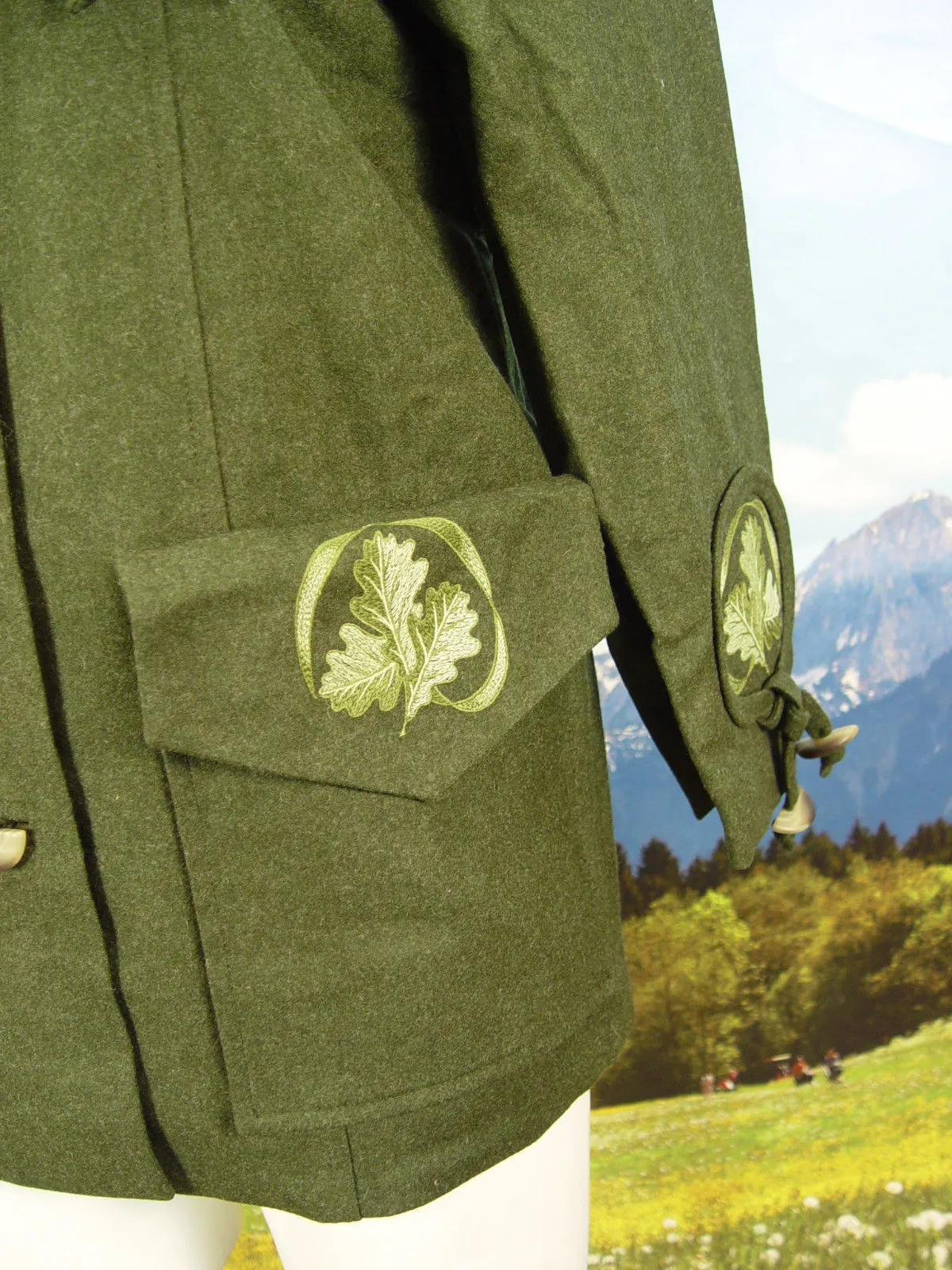 UMBERTO viel Besatz individueller feiner Loden Janker Jacke Trachtenjacke Gr.38