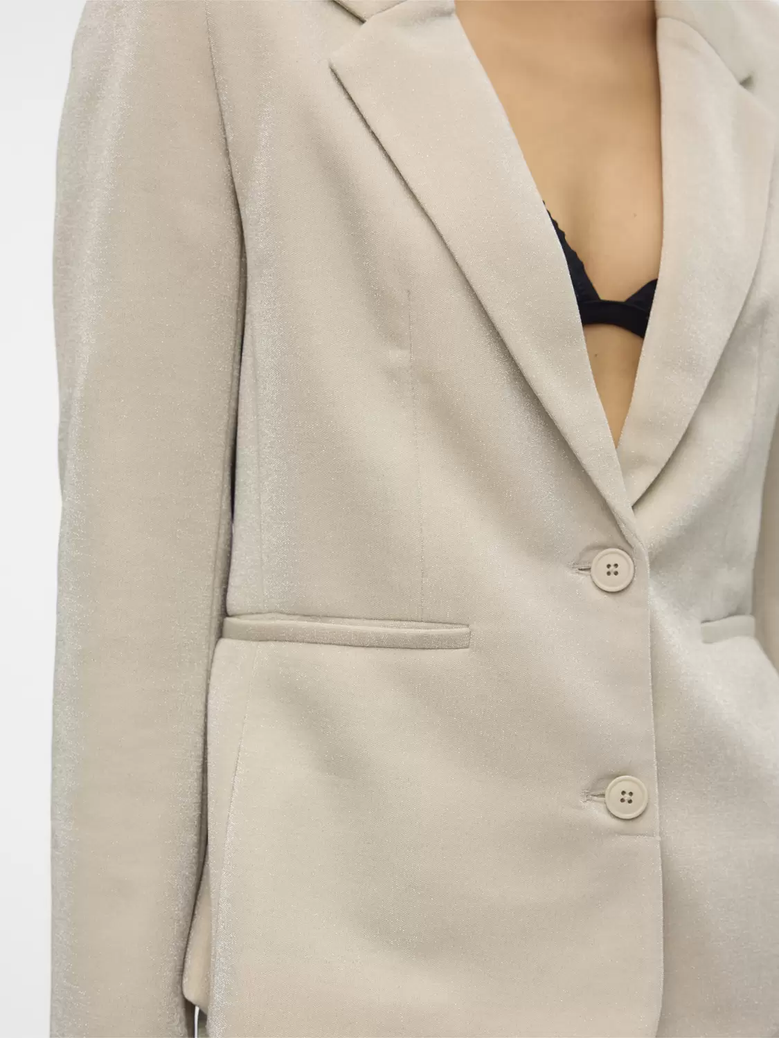VMSHALI LS FITTED SHINY BLAZER